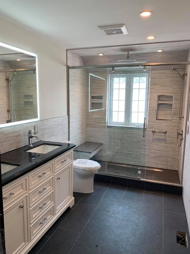 after picture of bathroom renovation full